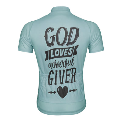 Customized God Loves Giver Men's Cycling Jersey Short Sleeve