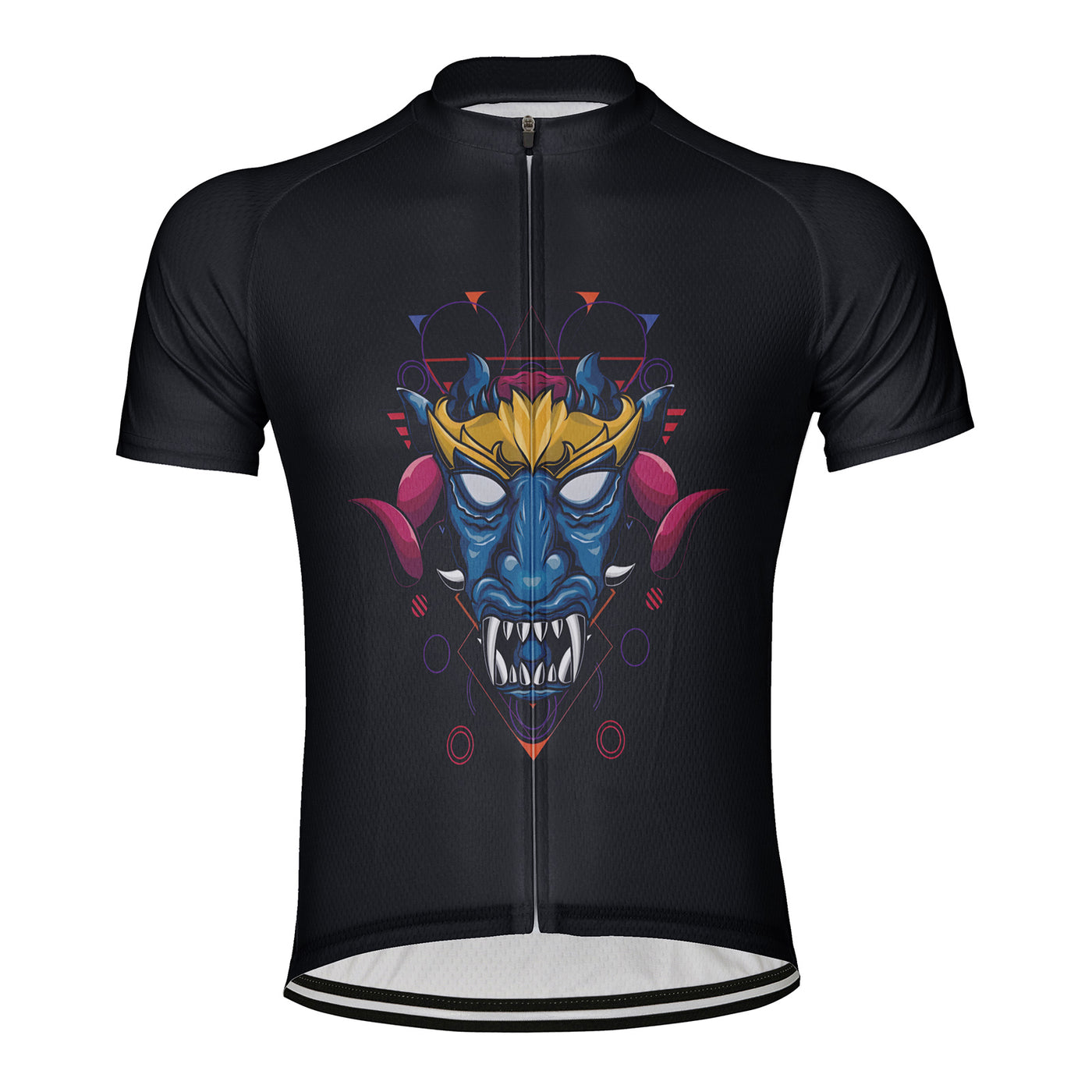 Customized Blue Faced Demon Head Men's Cycling Jersey Short Sleeve