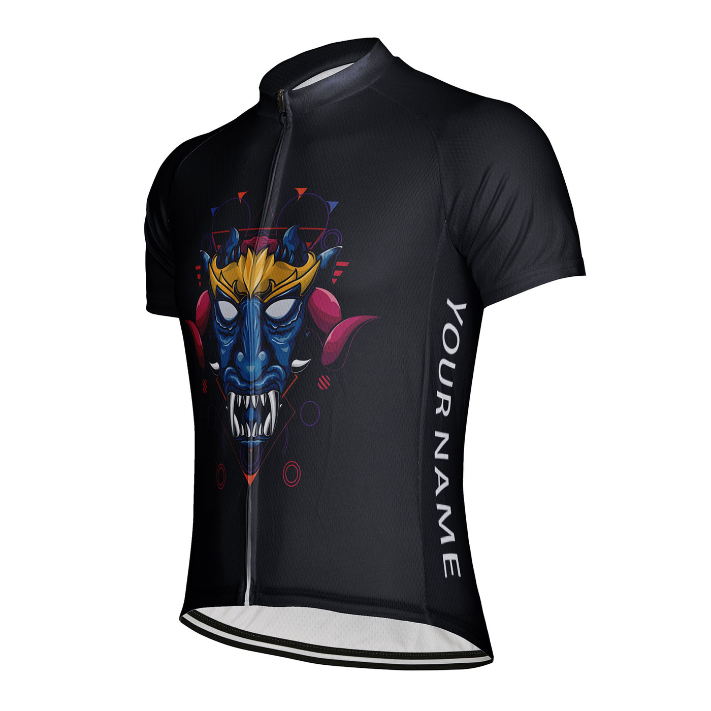 Customized Blue Faced Demon Head Men's Cycling Jersey Short Sleeve
