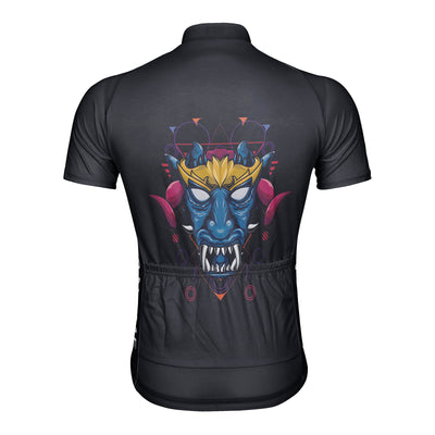 Customized Blue Faced Demon Head Men's Cycling Jersey Short Sleeve
