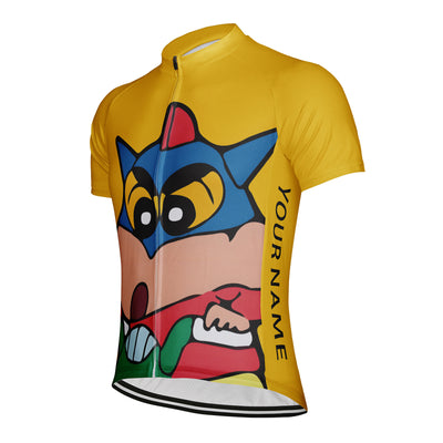 Customized Blue Hat Cute Mouse Men's Cycling Jersey Short Sleeve