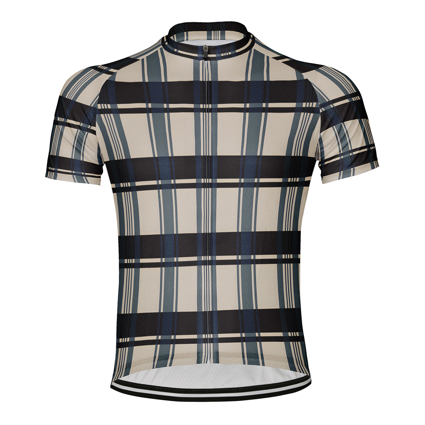 Customized Grid Stripes Men's Cycling Jersey Short Sleeve
