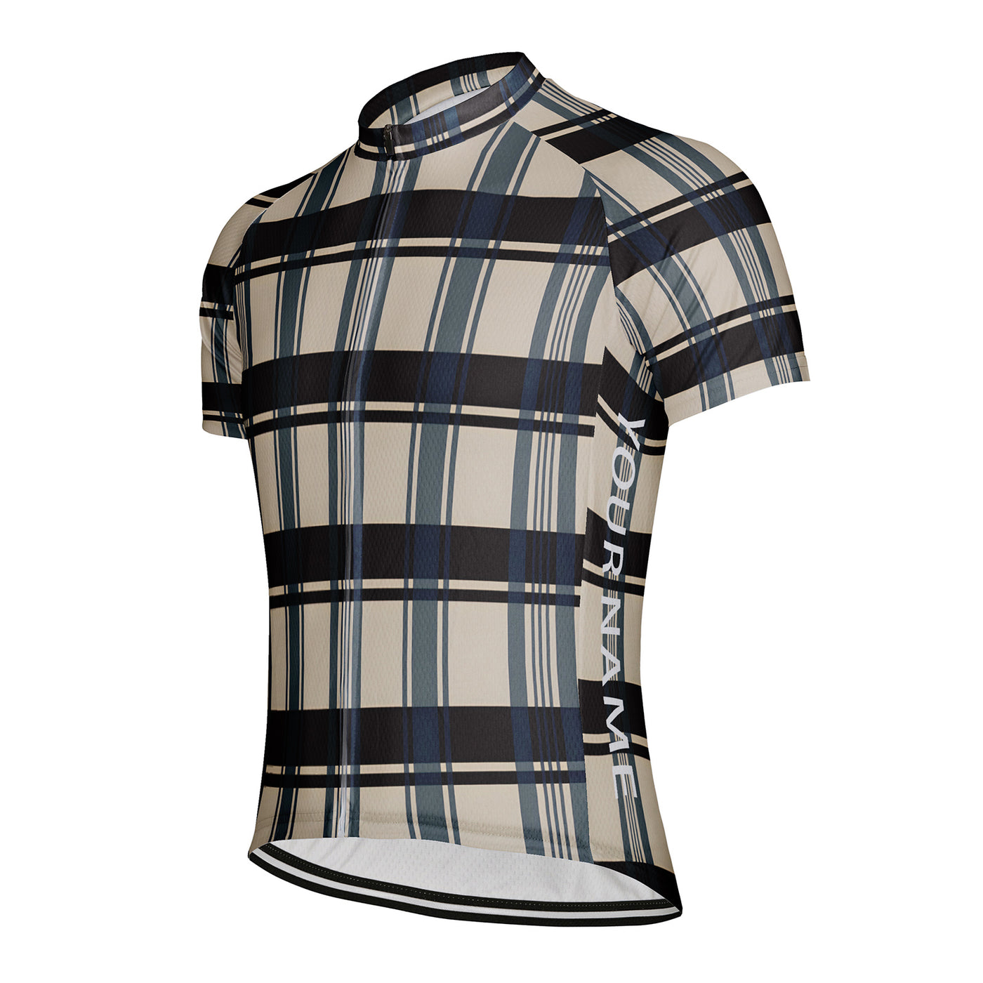 Customized Grid Stripes Men's Cycling Jersey Short Sleeve