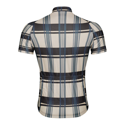 Customized Grid Stripes Men's Cycling Jersey Short Sleeve