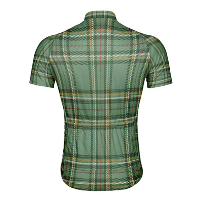 Customized Grid Stripes Men's Cycling Jersey Short Sleeve