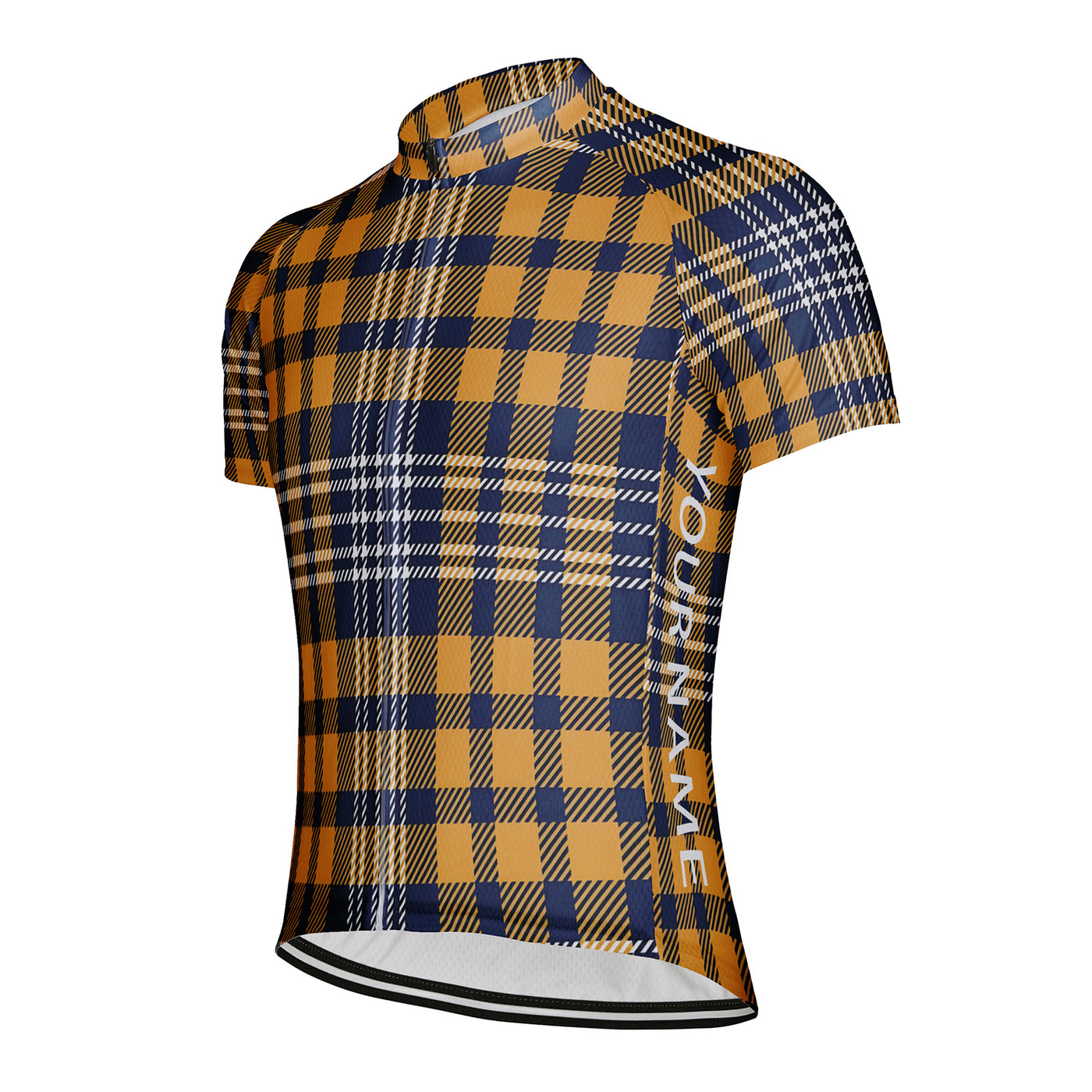 Customized Grid Stripes Men's Cycling Jersey Short Sleeve
