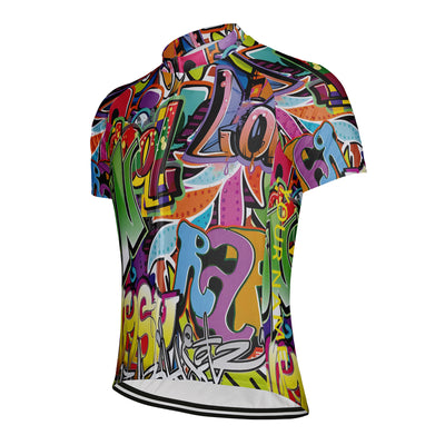 Customized Graffiti Wall Men's Cycling Jersey Short Sleeve