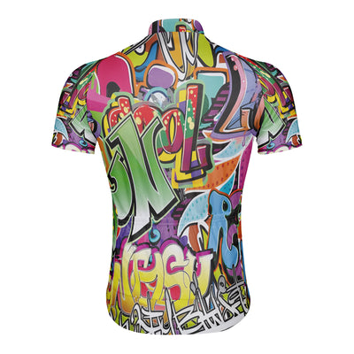 Customized Graffiti Wall Men's Cycling Jersey Short Sleeve
