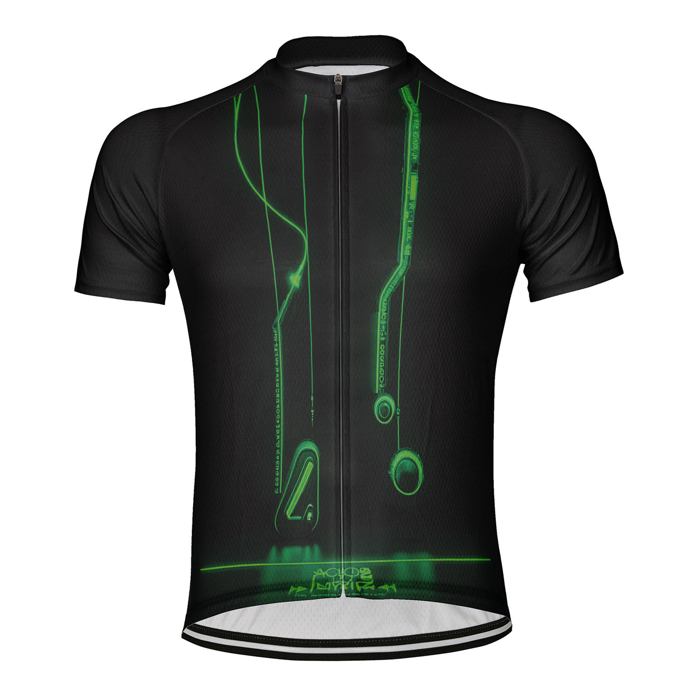 Customized Neon Green Cyber Line Men's Cycling Jersey Short Sleeve
