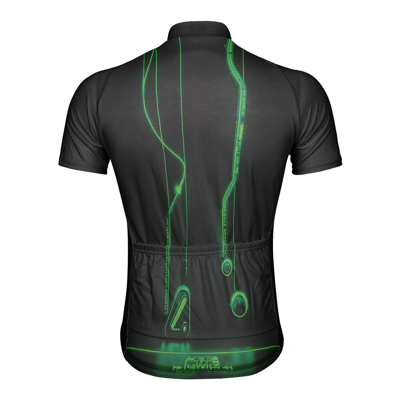 Customized Neon Green Cyber Line Men's Cycling Jersey Short Sleeve