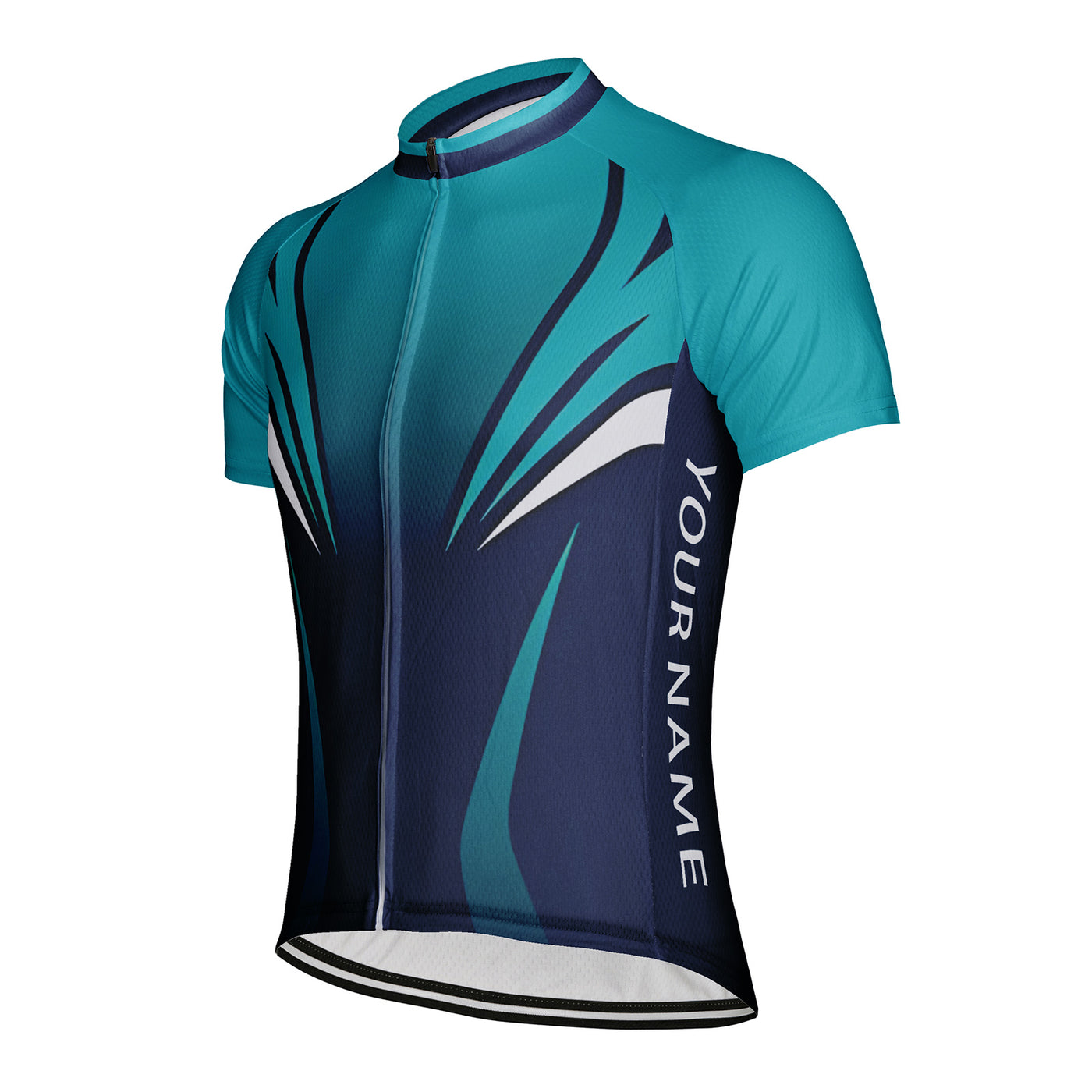 Customized Deep Blue Flow Shadow Men's Cycling Jersey Short Sleeve