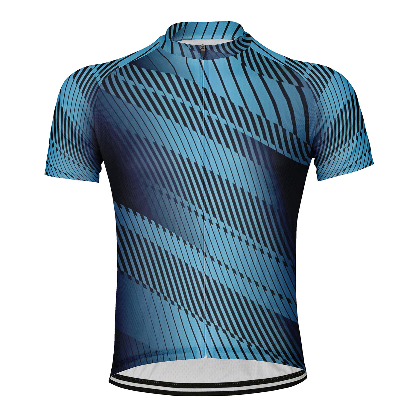 Customized Deep Blue Edge Line Men's Cycling Jersey Short Sleeve