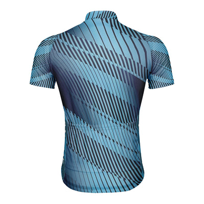 Customized Deep Blue Edge Line Men's Cycling Jersey Short Sleeve