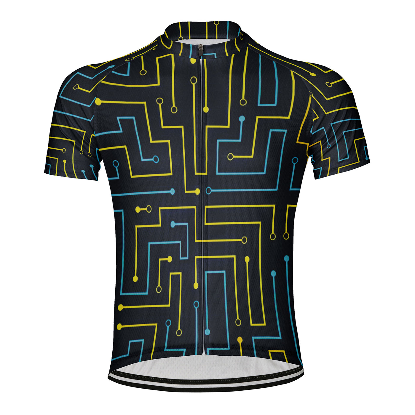 Customized Line Circuit Abstraction Men's Cycling Jersey Short Sleeve