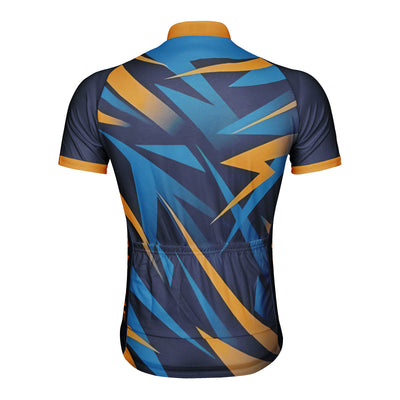Customized Geometric Lines Men's Cycling Jersey Short Sleeve