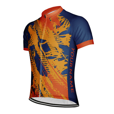 Customized Warm Splashing Ink Men's Cycling Jersey Short Sleeve