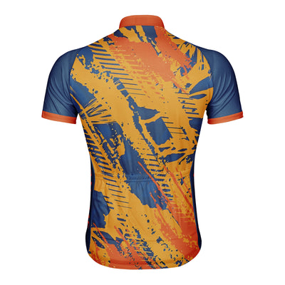 Customized Warm Splashing Ink Men's Cycling Jersey Short Sleeve