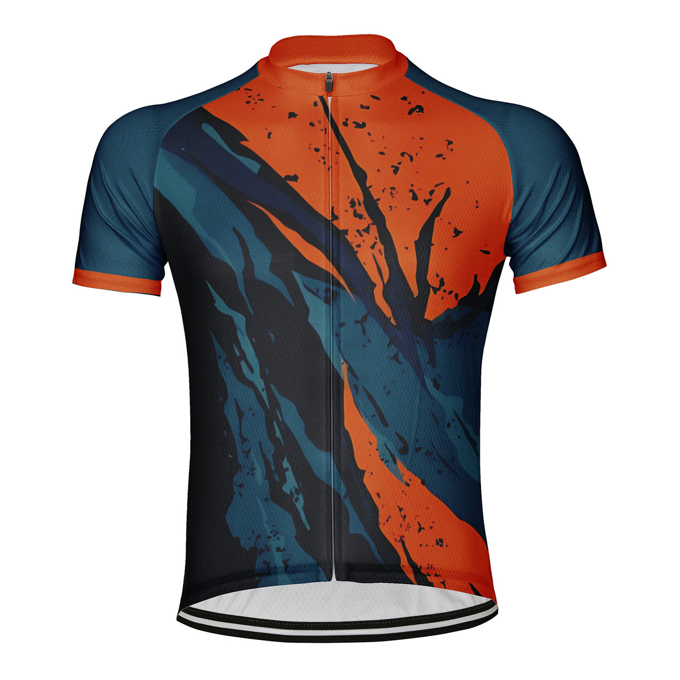 Customized Orange Crack Men's Cycling Jersey Short Sleeve