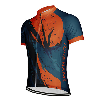 Customized Orange Crack Men's Cycling Jersey Short Sleeve