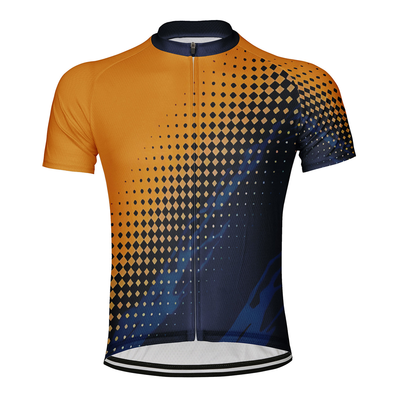 Customized Golden Diamond Dot Matrix Men's Cycling Jersey Short Sleeve