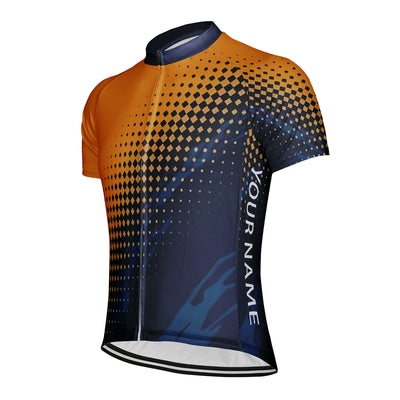 Customized Golden Diamond Dot Matrix Men's Cycling Jersey Short Sleeve