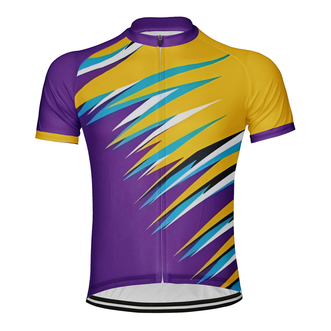 Customized Colorful Stripes Men's Cycling Jersey Short Sleeve