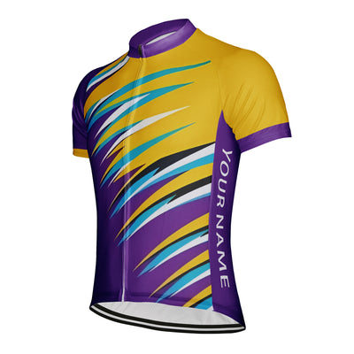 Customized Colorful Stripes Men's Cycling Jersey Short Sleeve