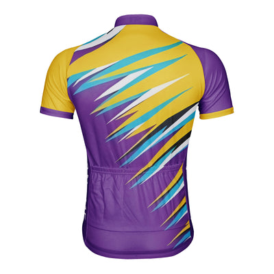 Customized Colorful Stripes Men's Cycling Jersey Short Sleeve