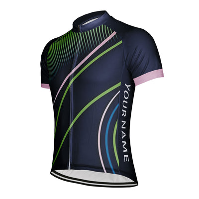Customized Abstract Lines Men's Cycling Jersey Short Sleeve