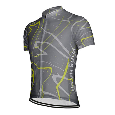 Customized Abstract Lines Men's Cycling Jersey Short Sleeve