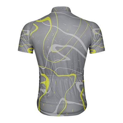 Customized Abstract Lines Men's Cycling Jersey Short Sleeve