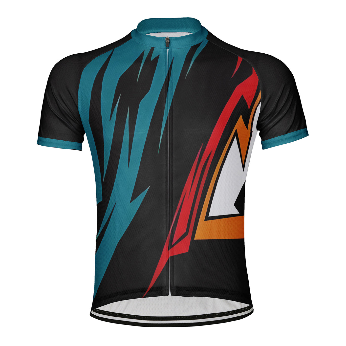 Customized Green Black Red Geometry Men's Cycling Jersey Short Sleeve