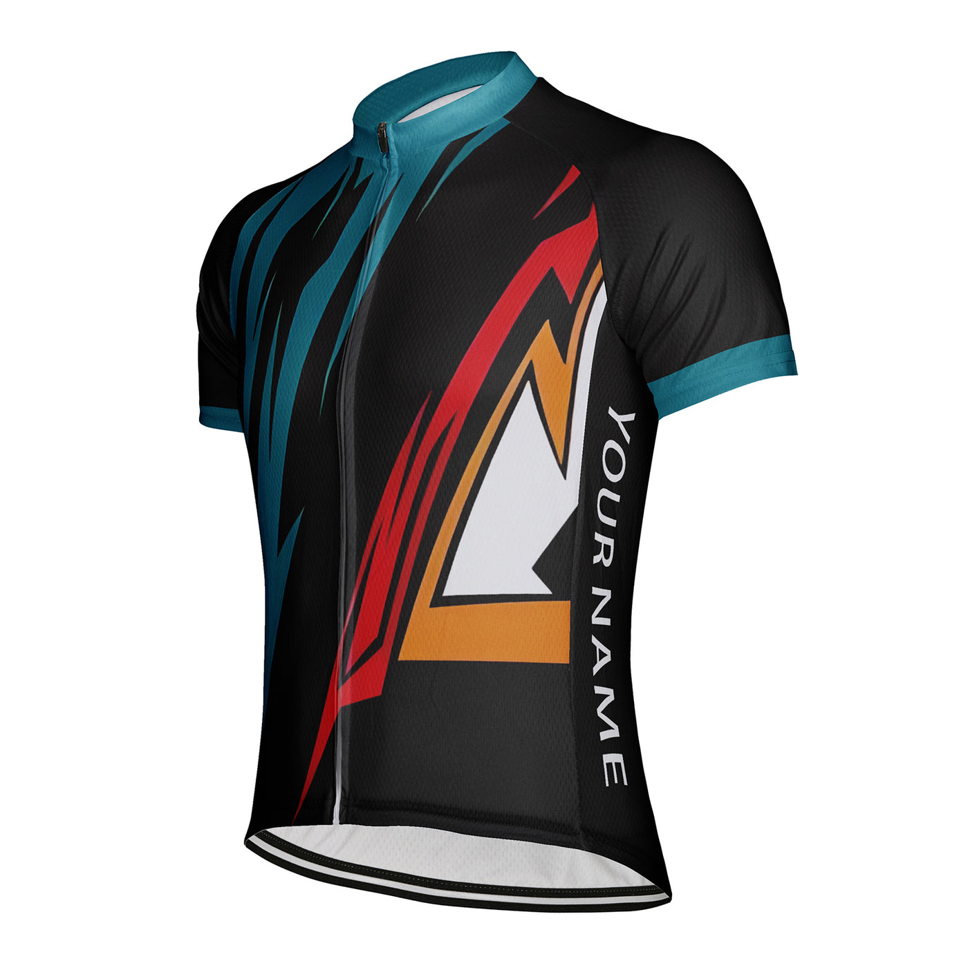 Customized Green Black Red Geometry Men's Cycling Jersey Short Sleeve
