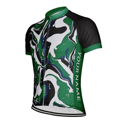 Customized Water Wave Diagram Men's Cycling Jersey Short Sleeve