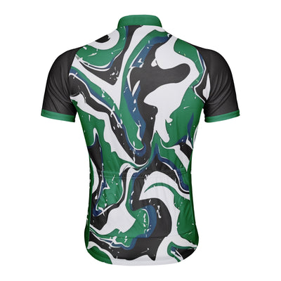 Customized Water Wave Diagram Men's Cycling Jersey Short Sleeve