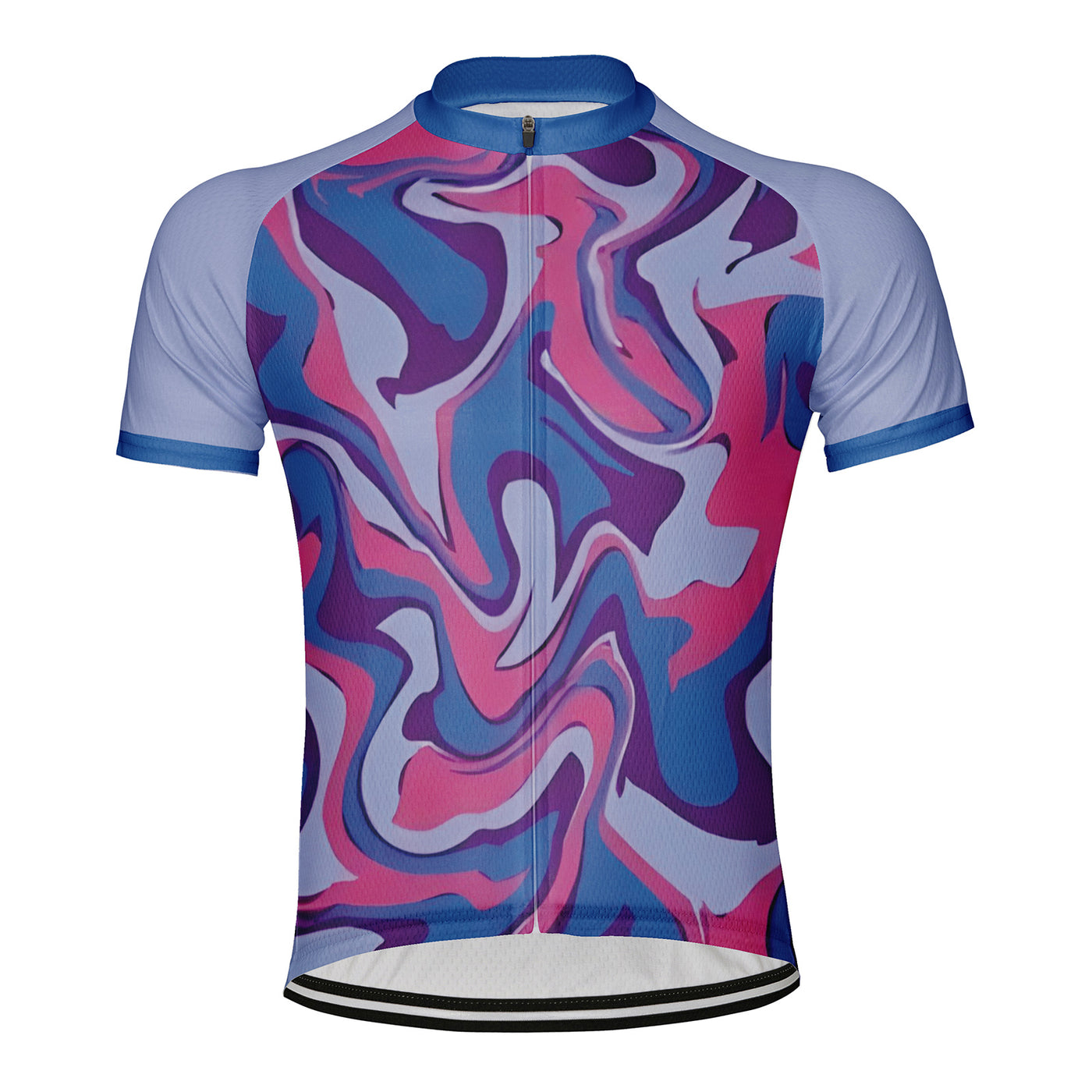 Customized Water Wave Diagram Men's Cycling Jersey Short Sleeve