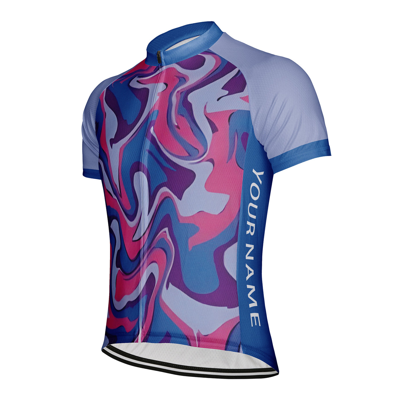 Customized Water Wave Diagram Men's Cycling Jersey Short Sleeve