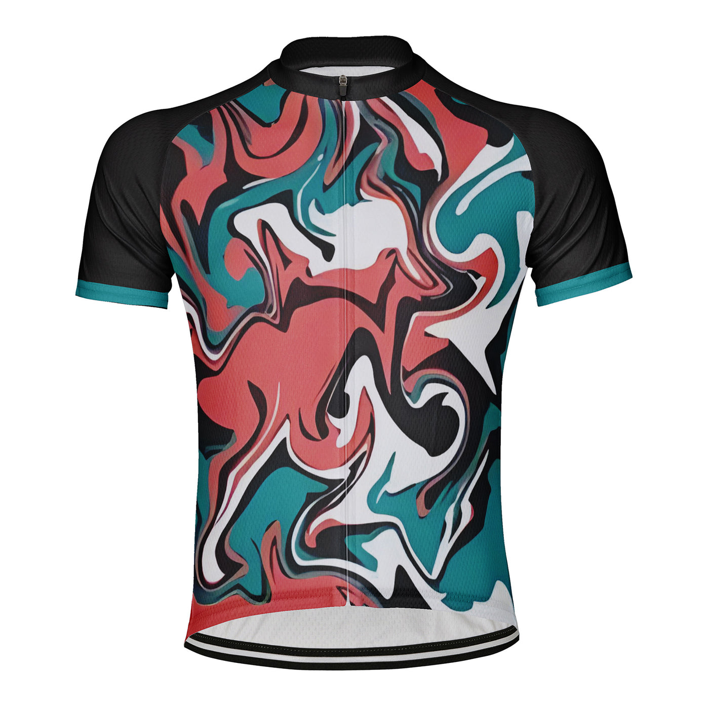 Customized Water Wave Diagram Men's Cycling Jersey Short Sleeve