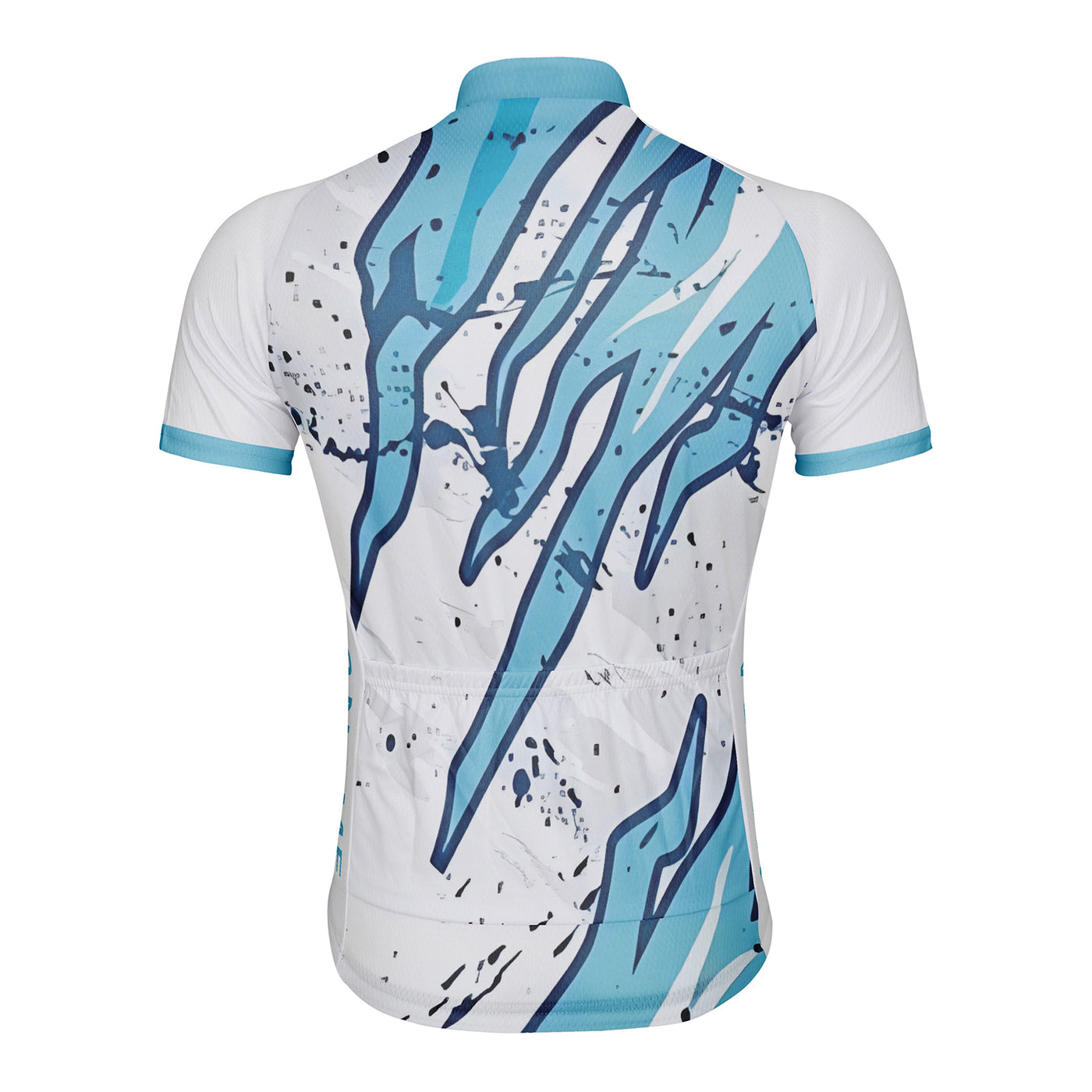 Customized Abstract Blue Stripe Men's Cycling Jersey Short Sleeve