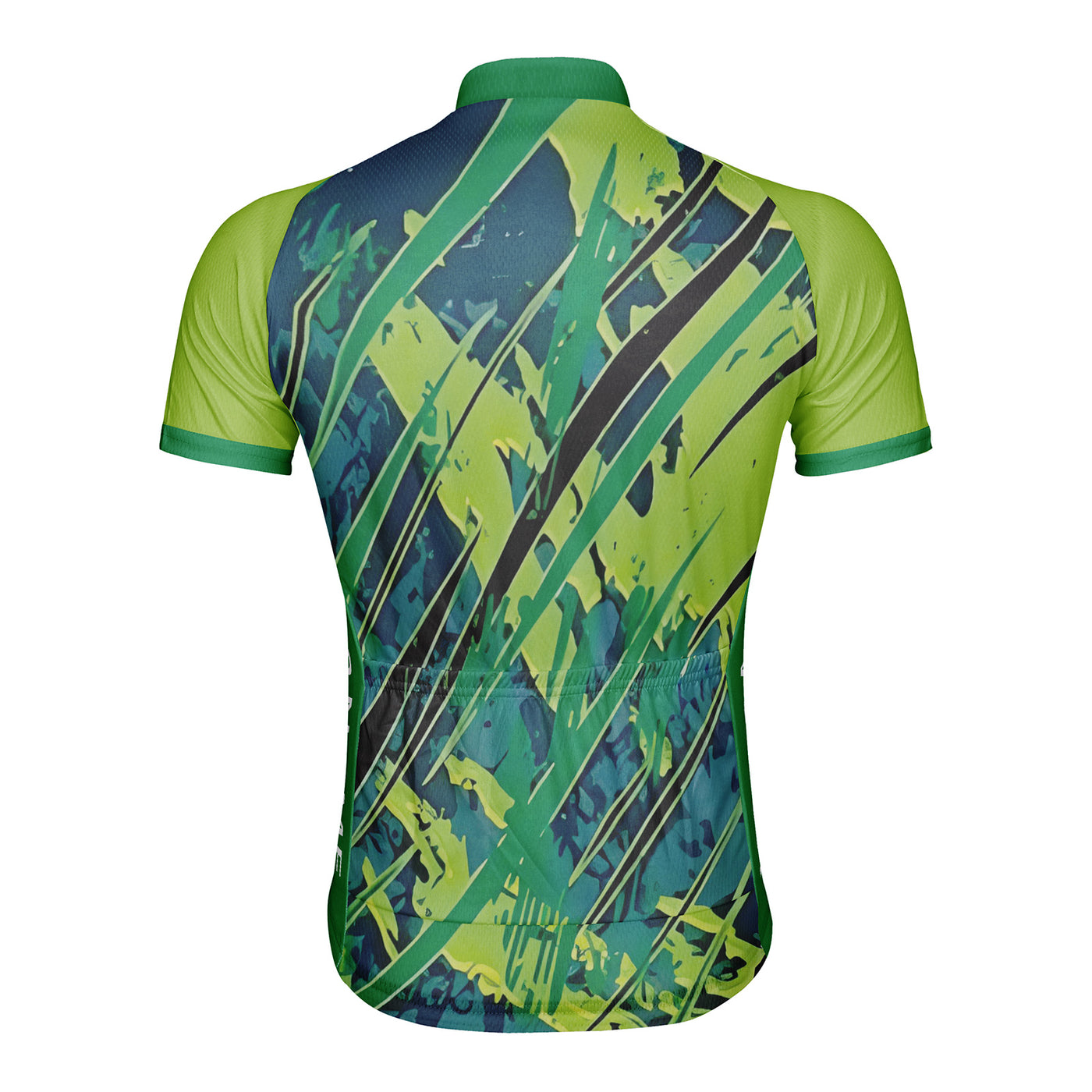 Customized Green Stereoscopic Diagram Men's Cycling Jersey Short Sleeve