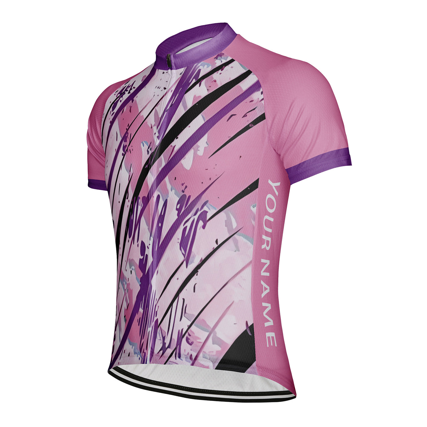 Customized Pink Graffiti Men's Cycling Jersey Short Sleeve