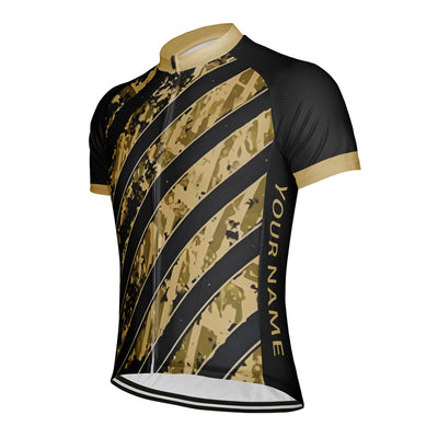 Customized Steel Plate Stripe Men's Cycling Jersey Short Sleeve