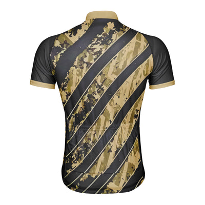 Customized Steel Plate Stripe Men's Cycling Jersey Short Sleeve