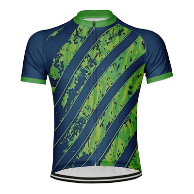 Customized Steel Plate Stripe Men's Cycling Jersey Short Sleeve