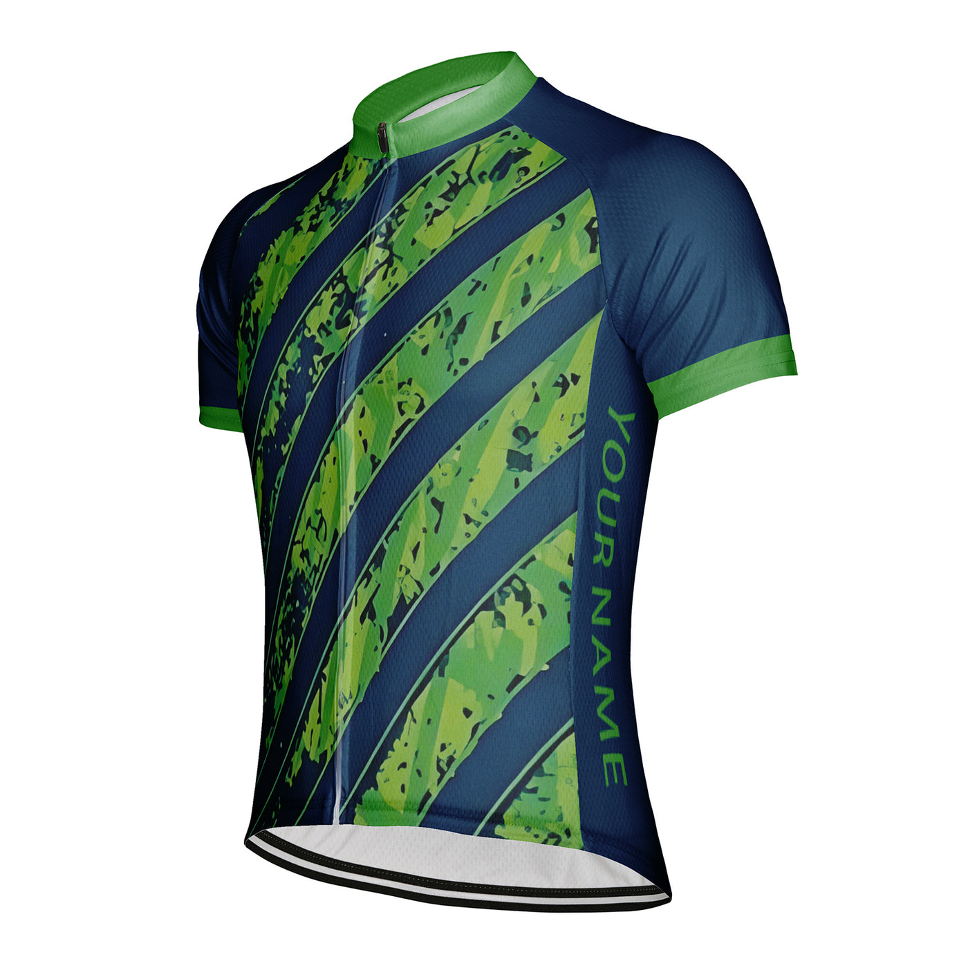 Customized Steel Plate Stripe Men's Cycling Jersey Short Sleeve