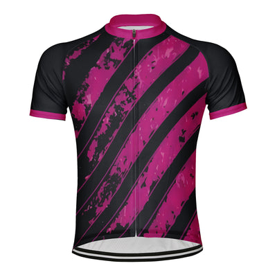 Customized Steel Plate Stripe Men's Cycling Jersey Short Sleeve