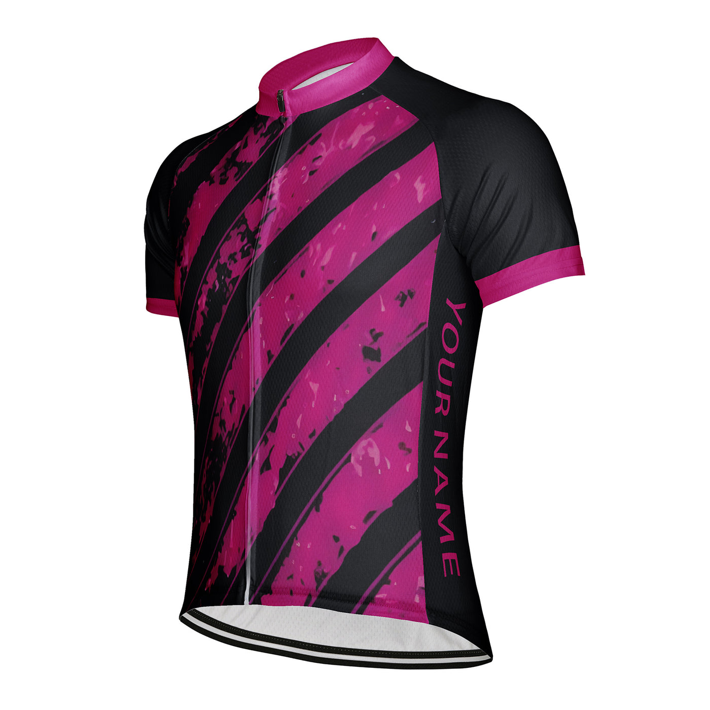 Customized Steel Plate Stripe Men's Cycling Jersey Short Sleeve