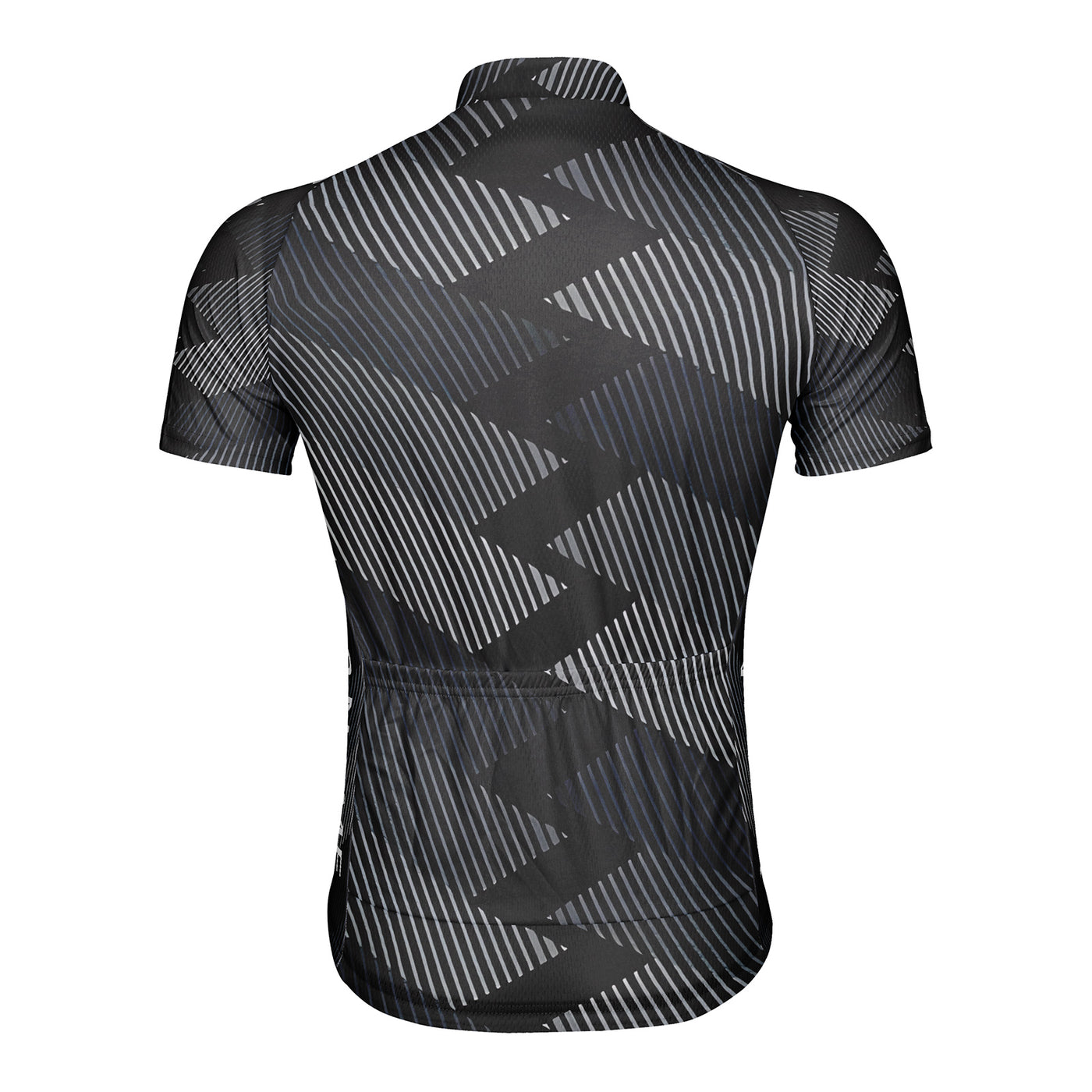 Customized Black And White Striped Staircase Men's Cycling Jersey Short Sleeve