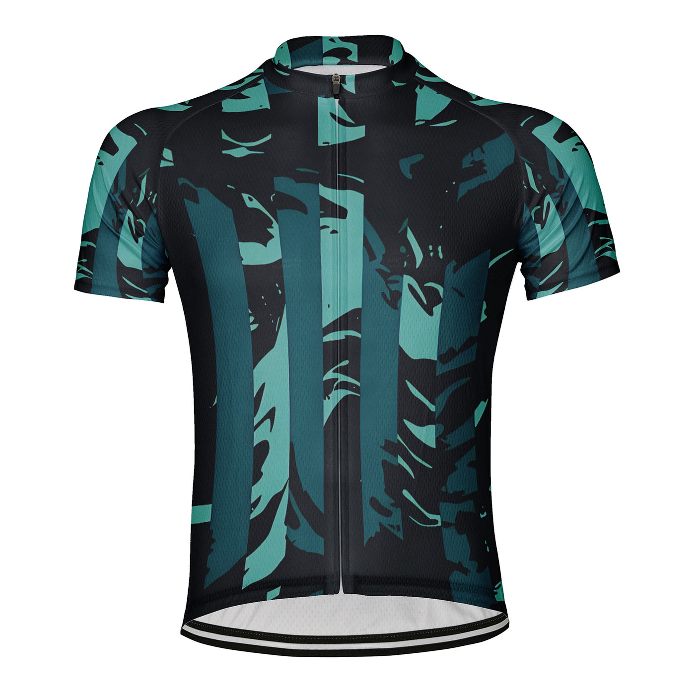 Customized Green Stripe Men's Cycling Jersey Short Sleeve