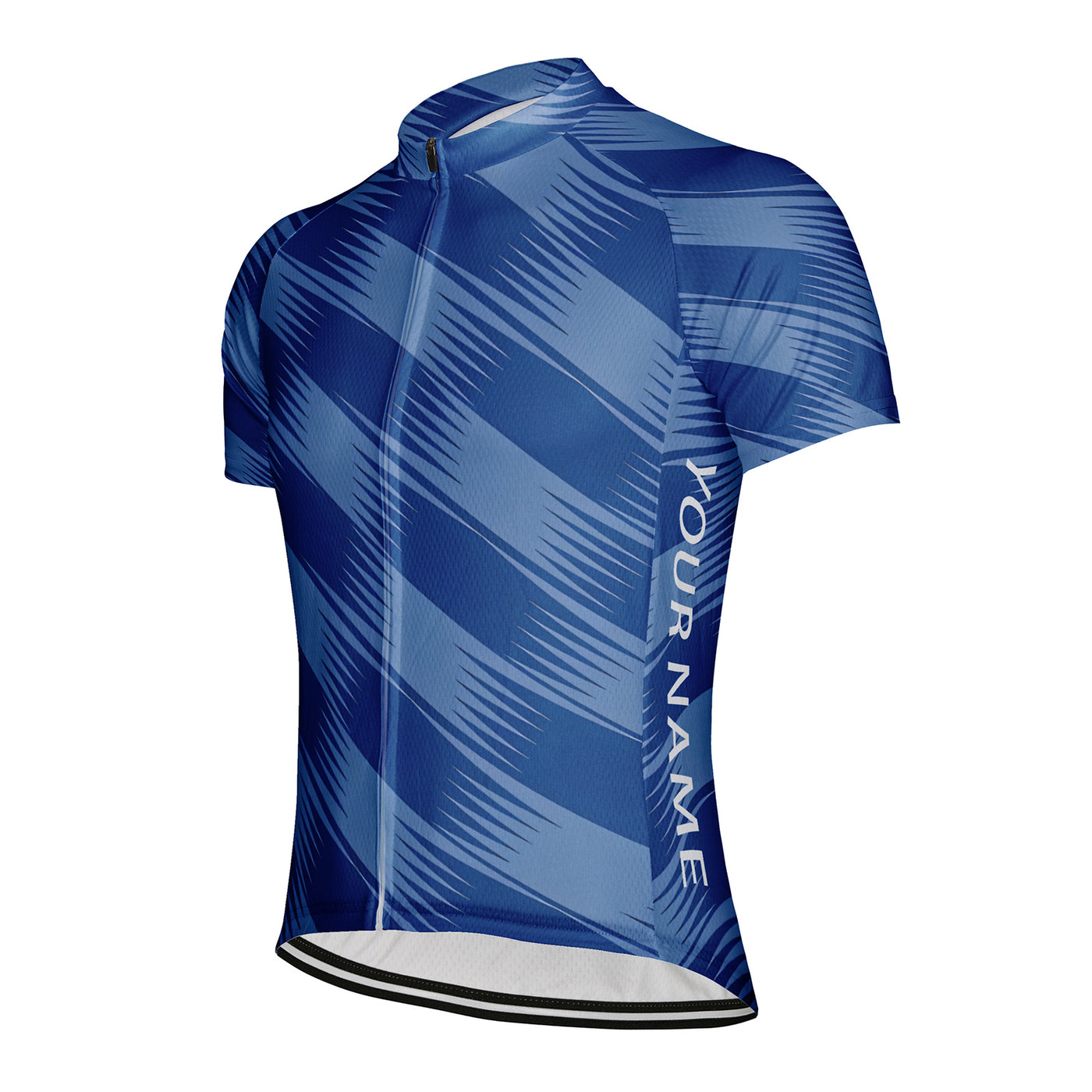 Customized Blue Shadow Twill Men's Cycling Jersey Short Sleeve